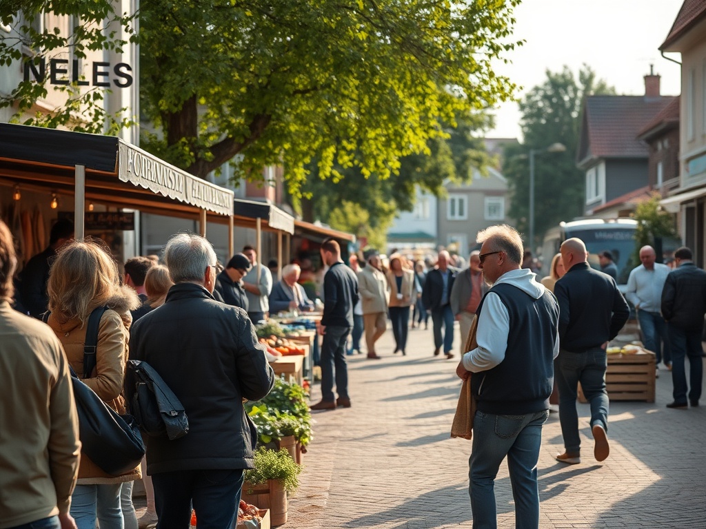 Plakat informacyjny o Dniu Ziemi w Radomsku z elementami przyrody i miejskimi symbolami